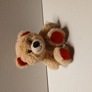 C House Plush Tan Bear with red feet Super soft NWT